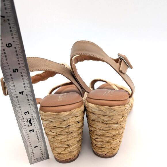 André Assous Milena Wedge Sandal Women's Open Toe Natural/Brown Size US8 EU38 - Picture 5 of 10